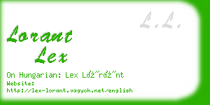 lorant lex business card